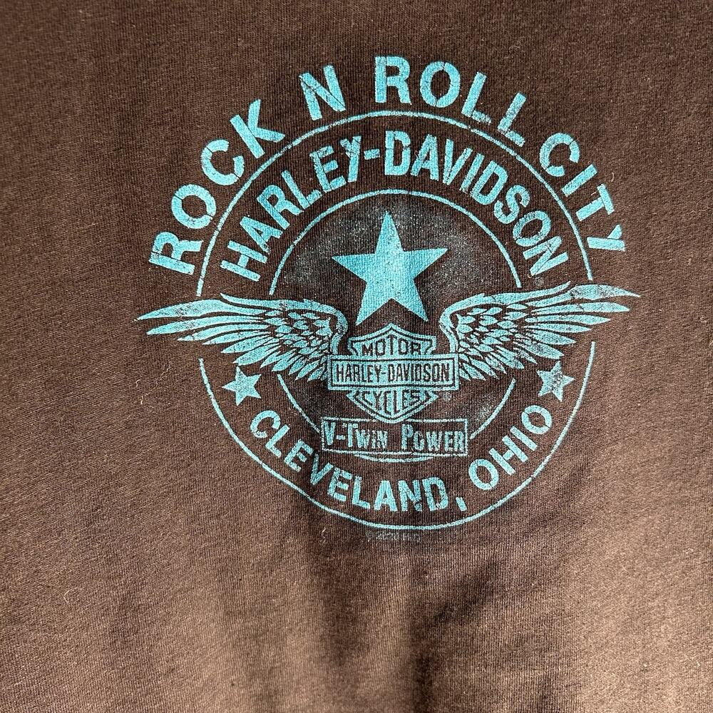 Harley Davidson Women L Shirt Top Unleash The Power Motorcycle USA Ohio - Picture 4 of 6